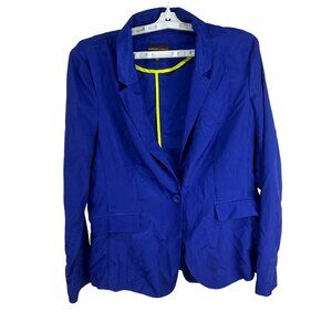 Dana Buchman Womens Royal Blue Blazer Size 12 Polyester Business Casual Jacket